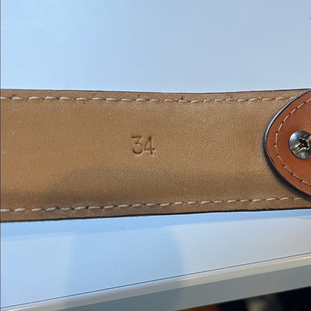 Beckett Simonon Tan Leather Belt with Silver Buckle - Picture 9 of 11